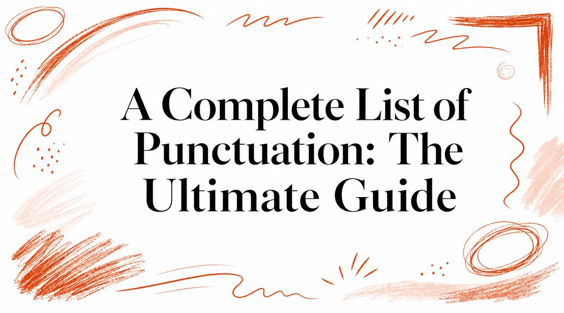 A Complete List of Punctuation: The Ultimate Guide