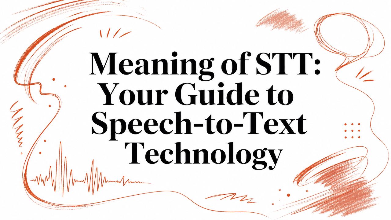 Meaning of STT: Your Guide to Speech-to-Text Technology