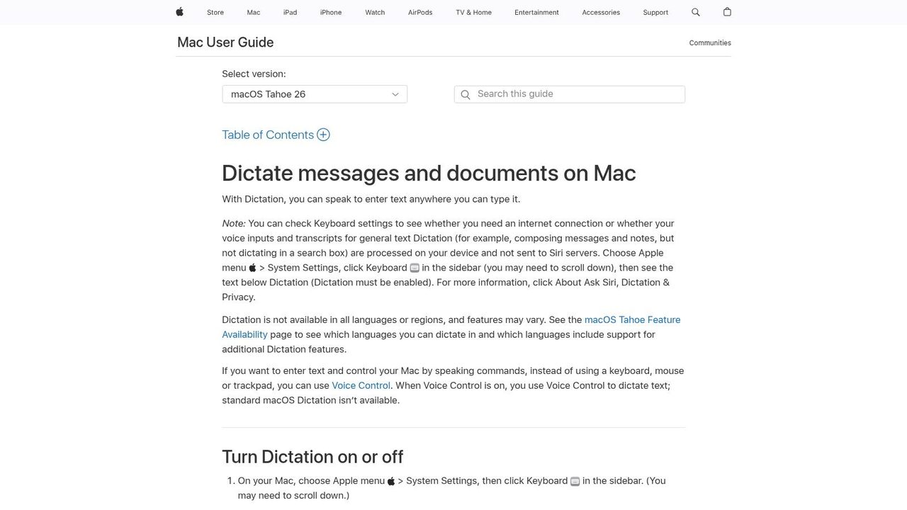 Apple Dictation