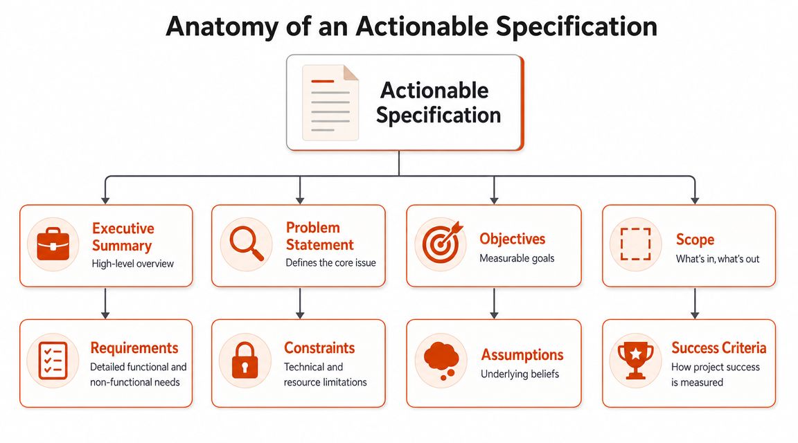 The Anatomy of an Actionable Specification