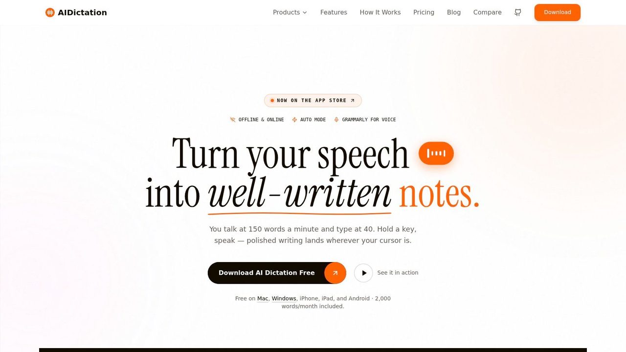 Screenshot from https://aidictation.com