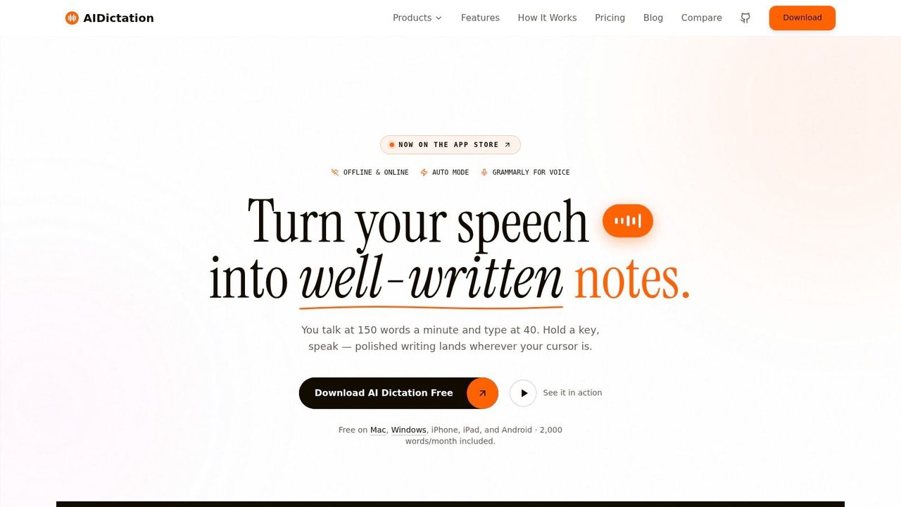 Screenshot from https://aidictation.com