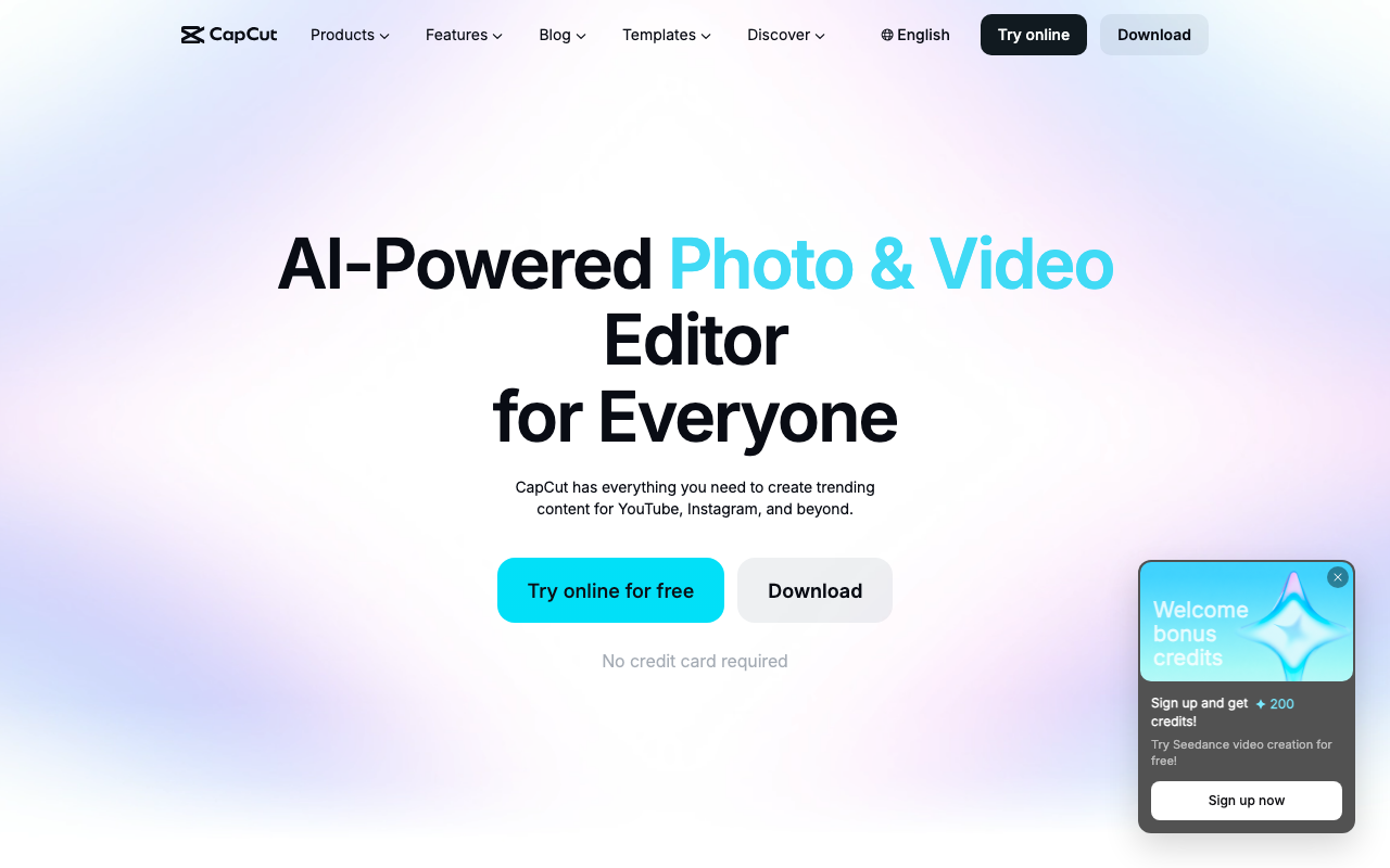 CapCut website