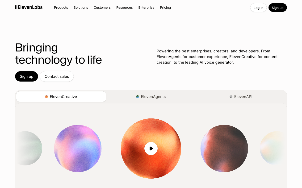 ElevenLabs website