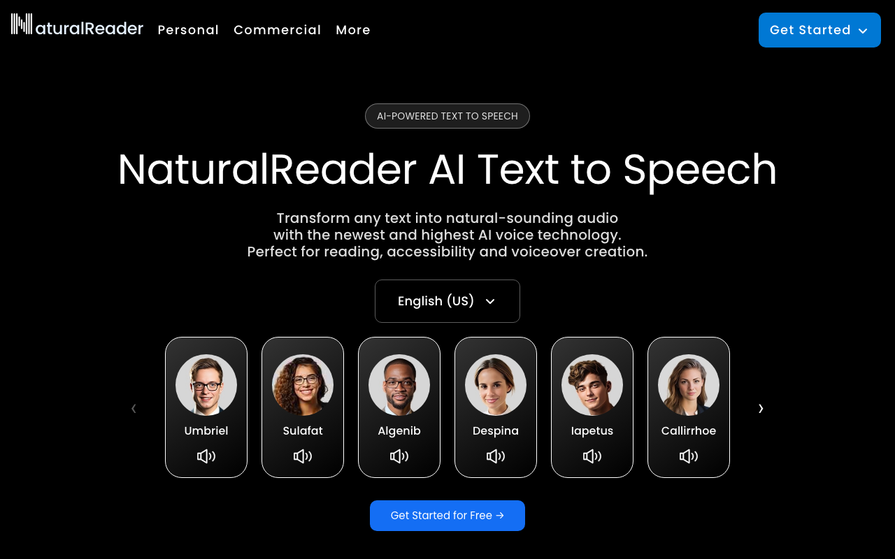 NaturalReader website