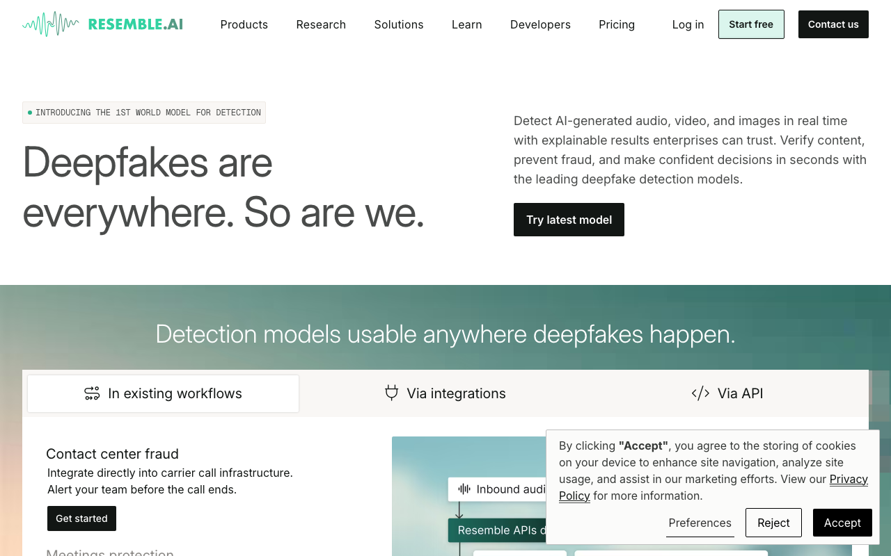 Resemble AI website