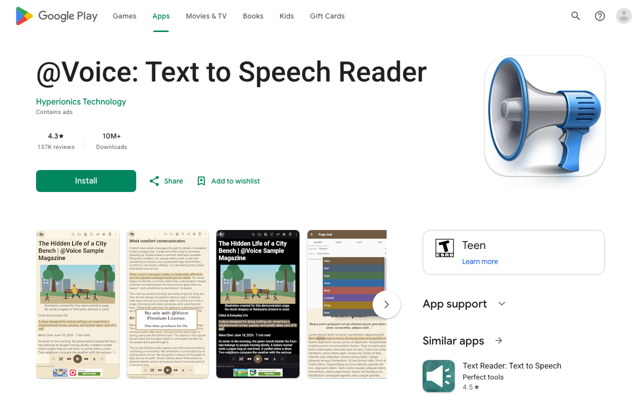 @Voice Aloud Reader website